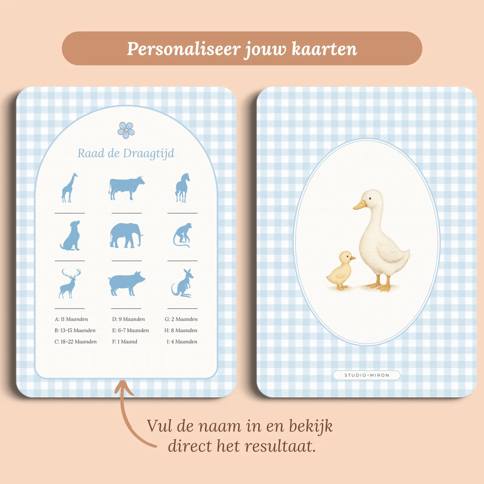 Aperçu de la carte avec le prénom que vous saisissez