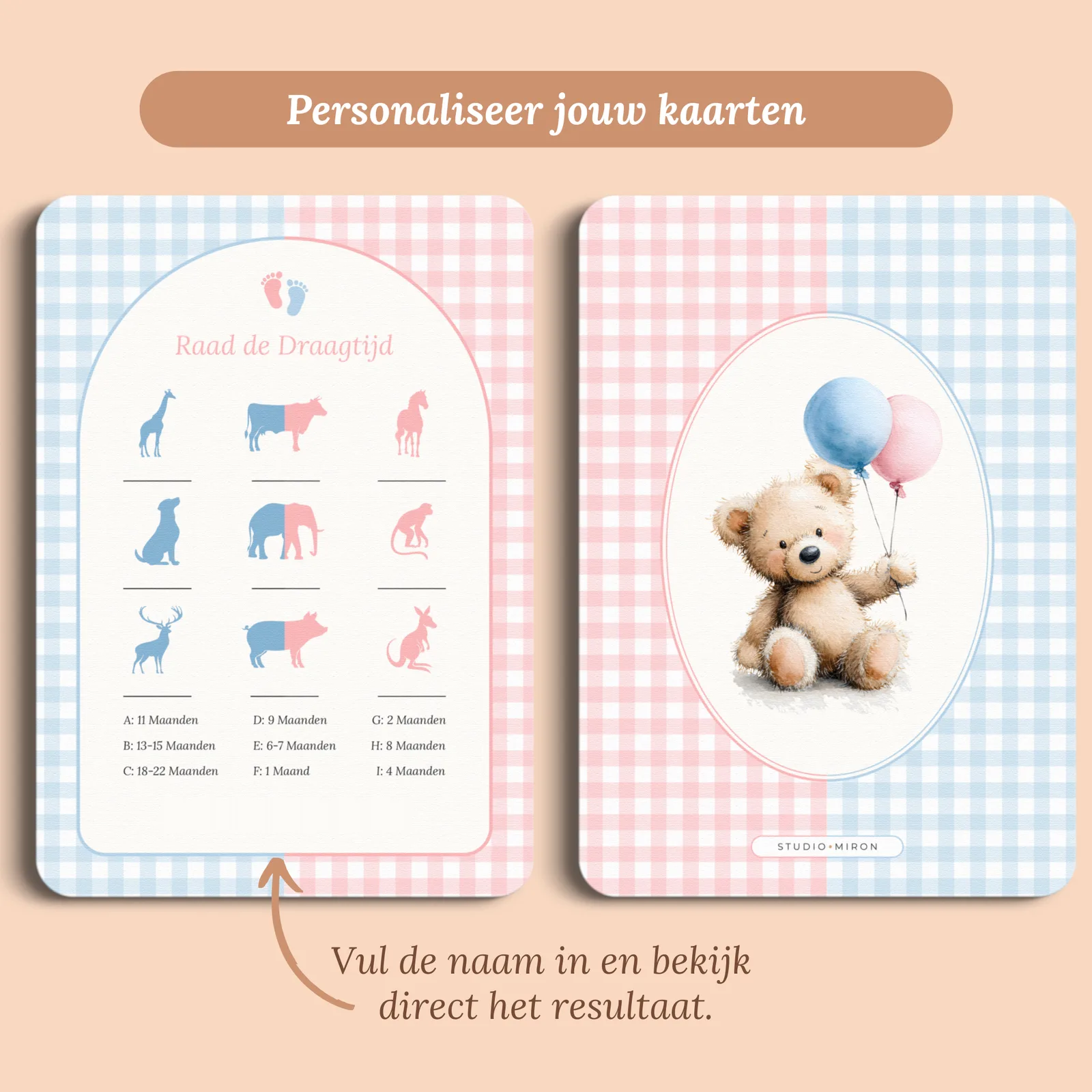 Aperçu de la carte avec le prénom que vous saisissez