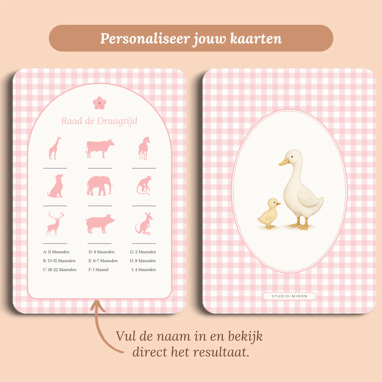 Aperçu de la carte avec le prénom que vous saisissez