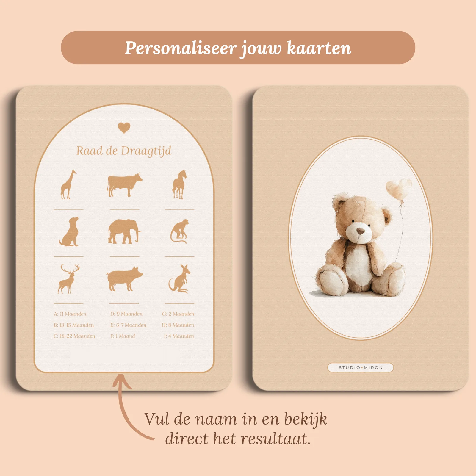 Aperçu de la carte avec le prénom que vous saisissez
