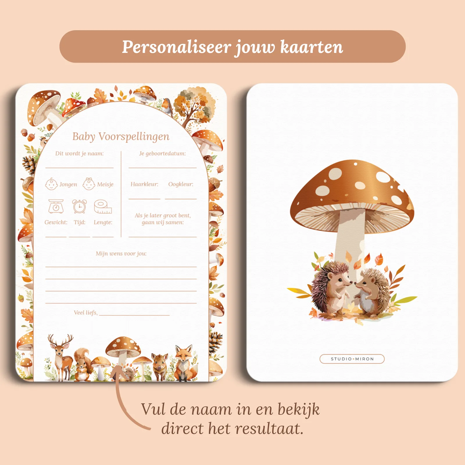 Aperçu de la carte avec le prénom que vous saisissez