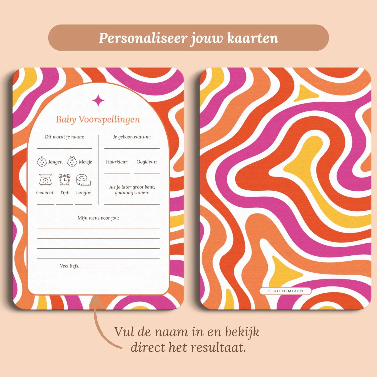 Aperçu de la carte avec le prénom que vous saisissez