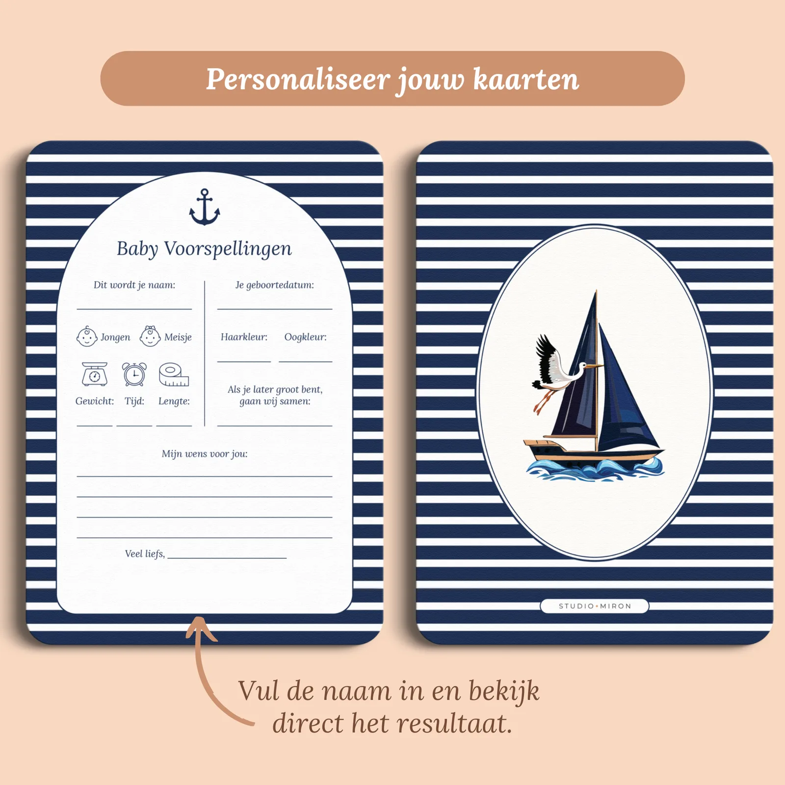 Aperçu de la carte avec le prénom que vous saisissez