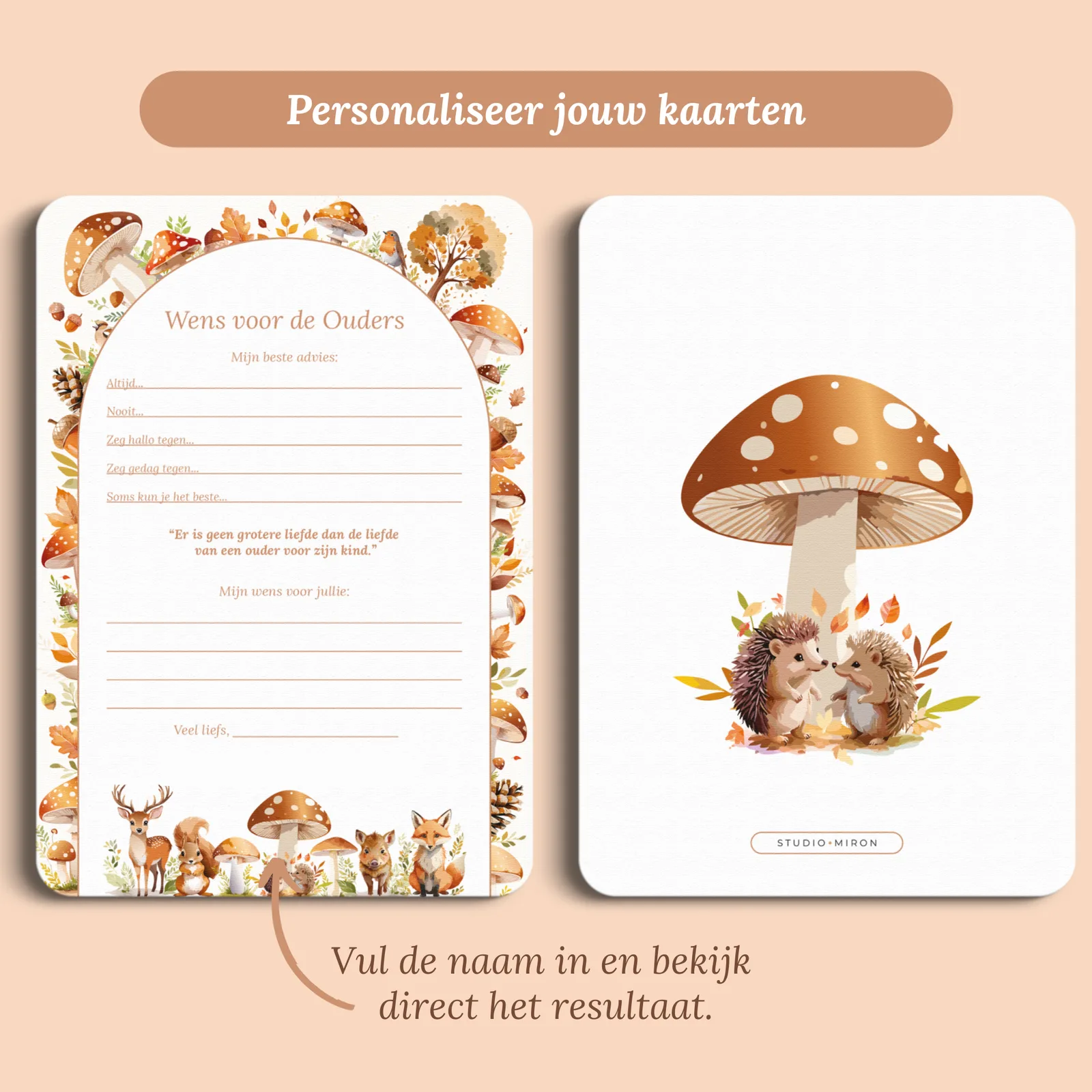 Aperçu de la carte avec le prénom que vous saisissez