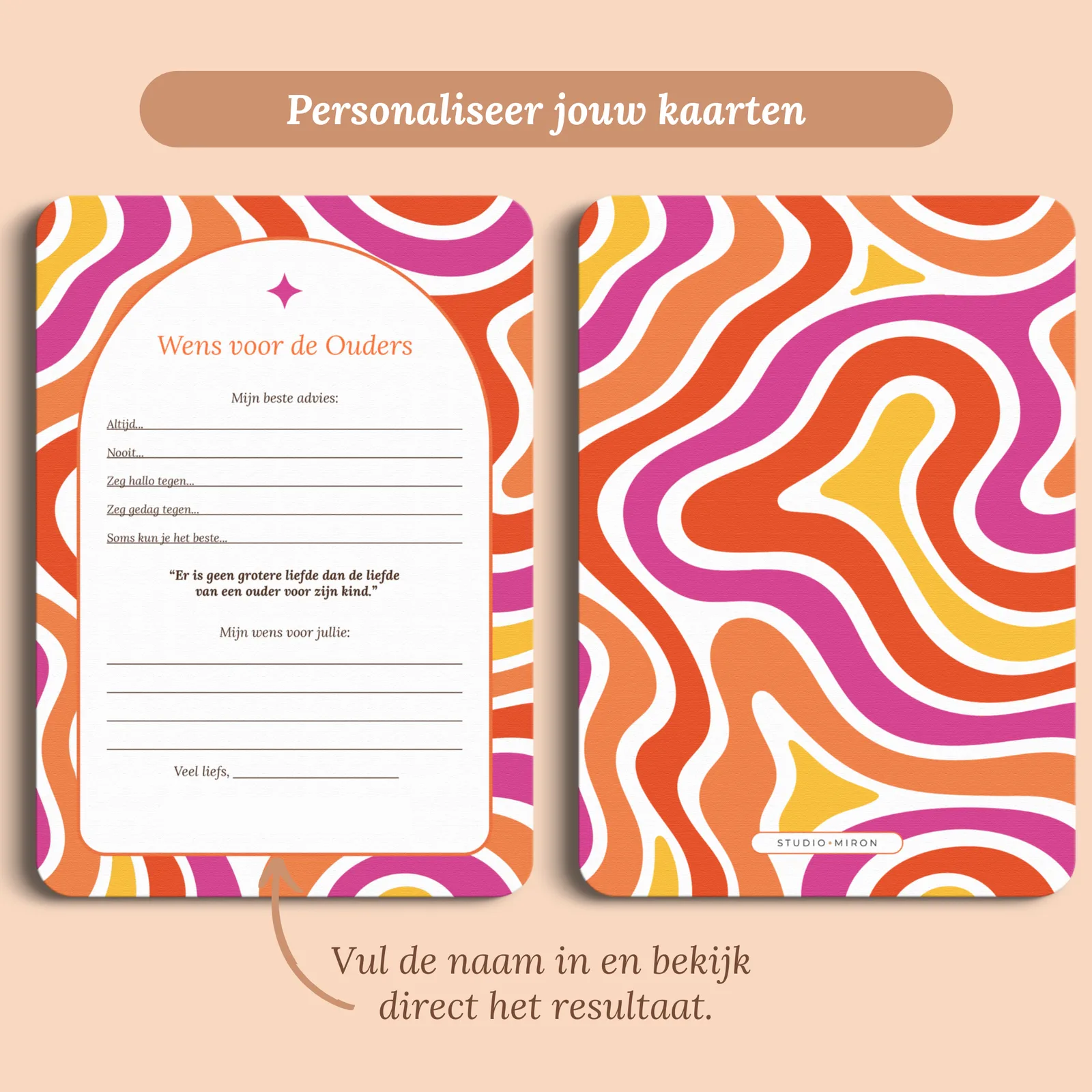 Aperçu de la carte avec le prénom que vous saisissez