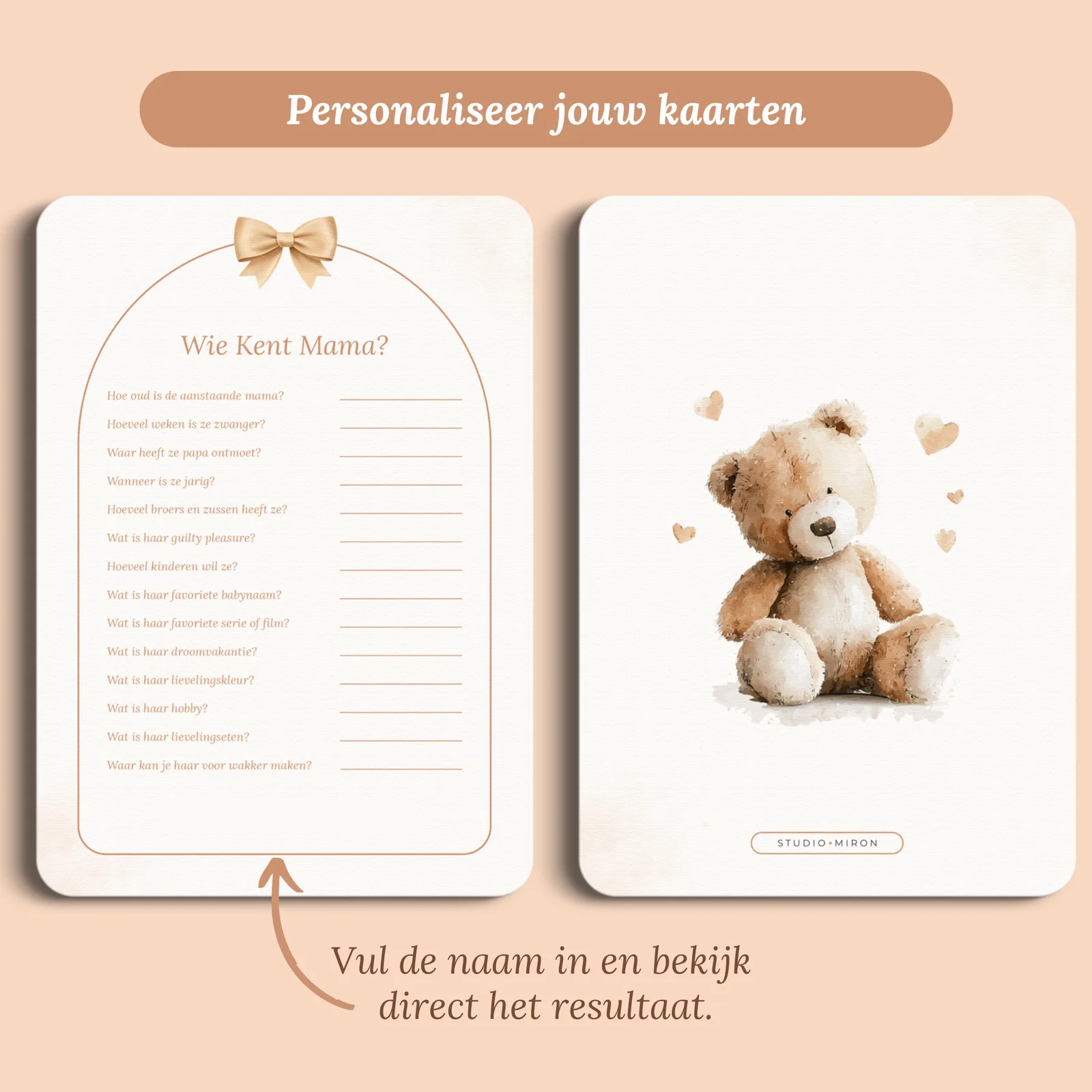 Aperçu de la carte avec le prénom que vous saisissez