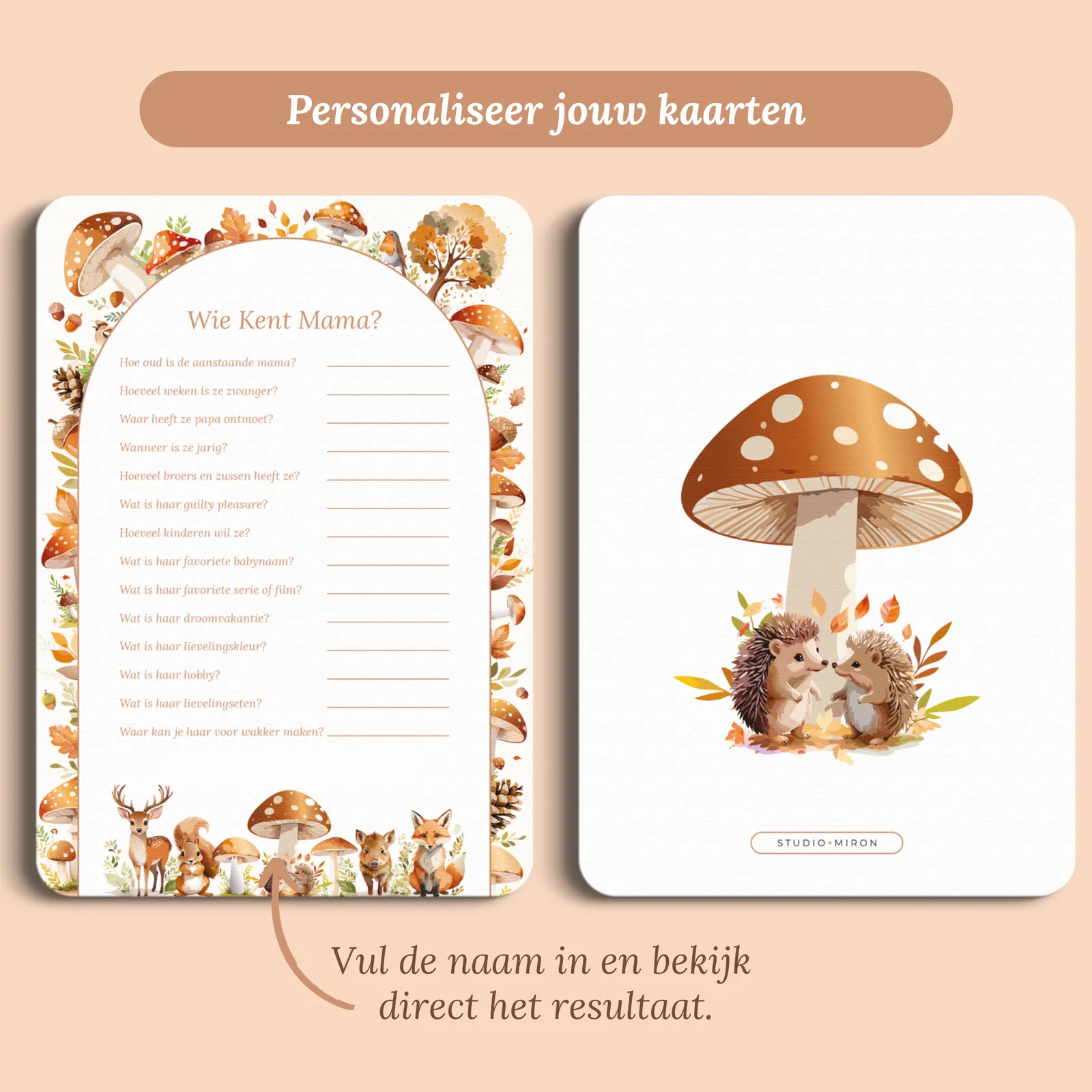 Aperçu de la carte avec le prénom que vous saisissez