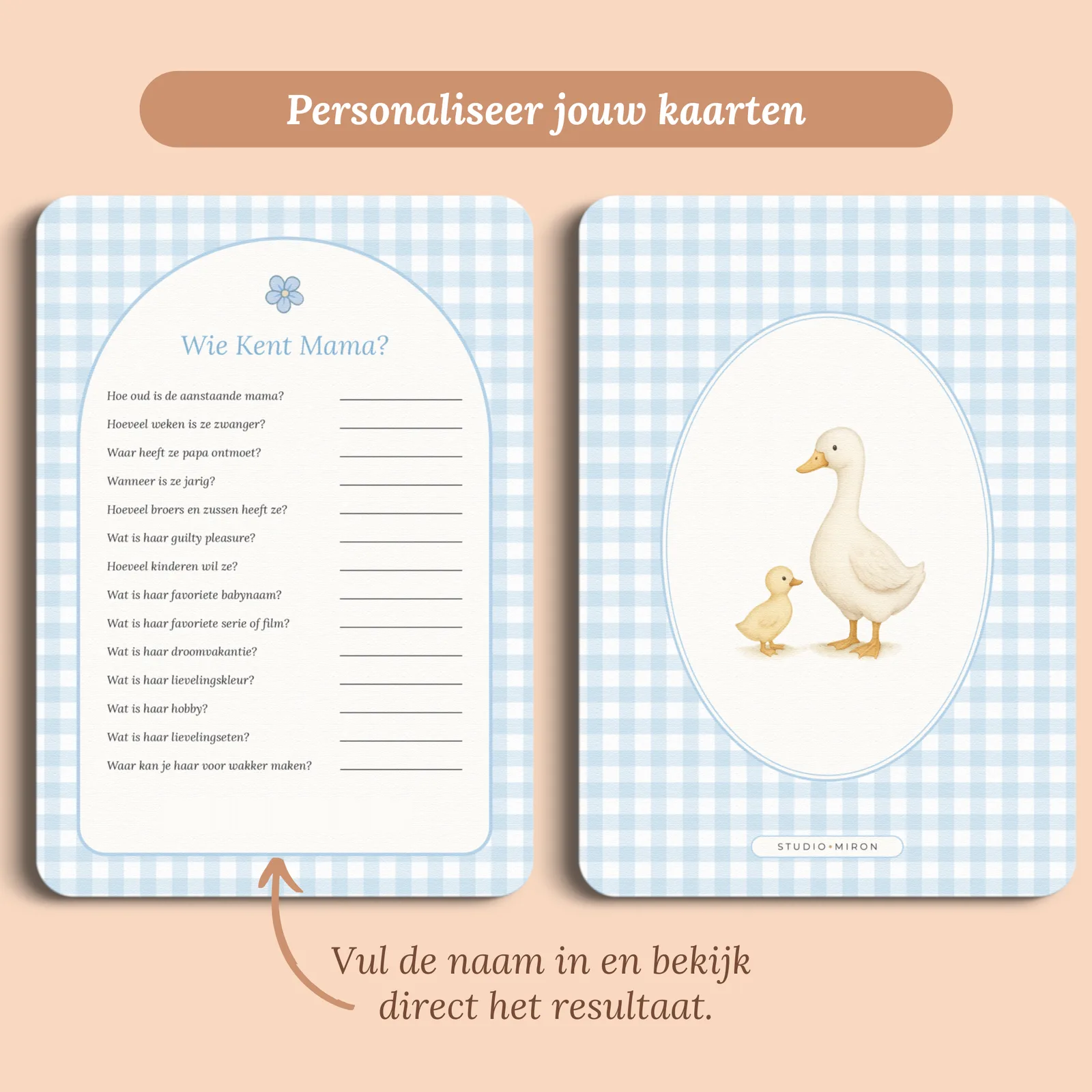 Aperçu de la carte avec le prénom que vous saisissez