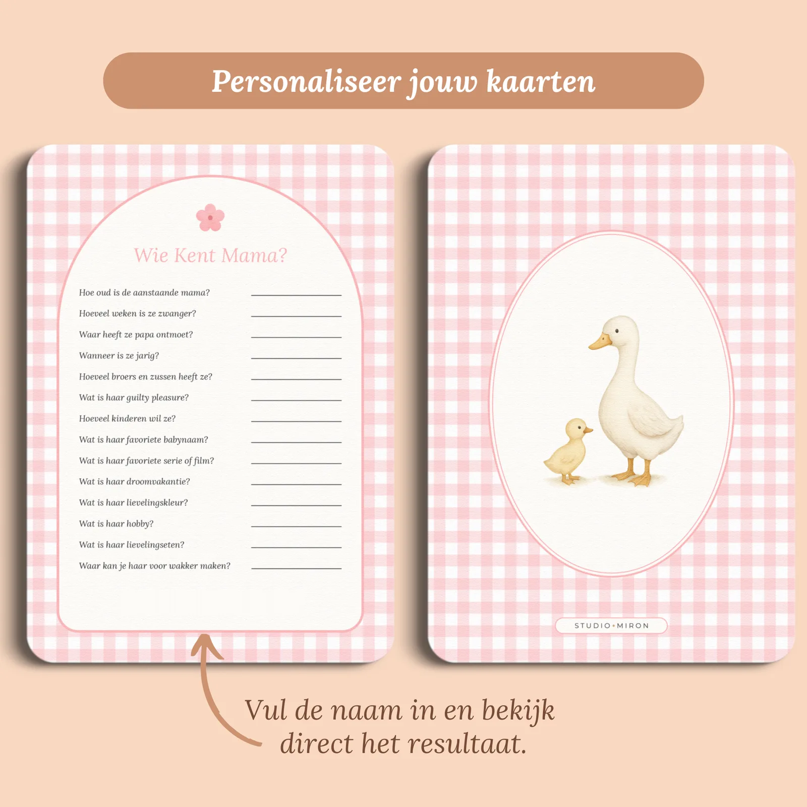Aperçu de la carte avec le prénom que vous saisissez