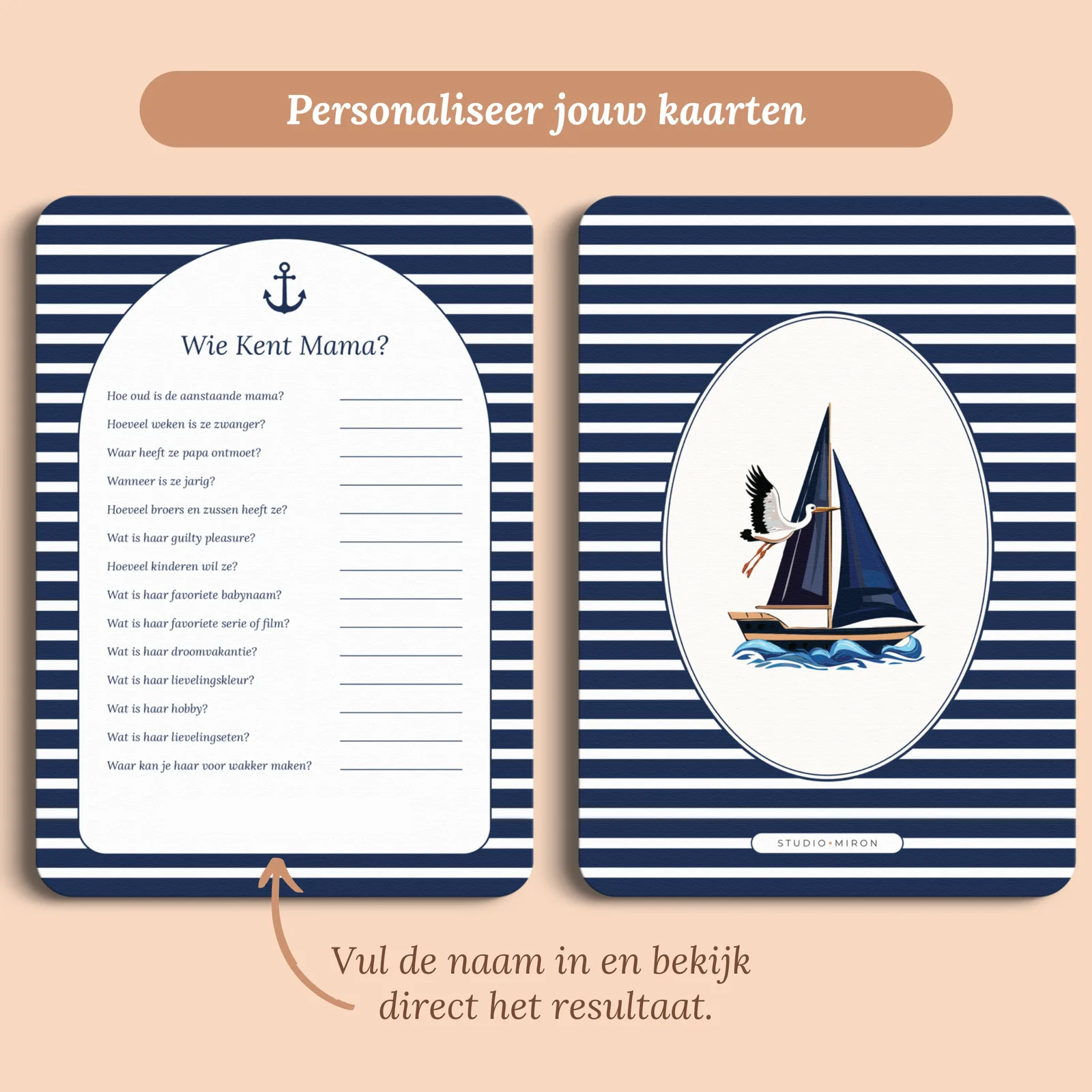 Aperçu de la carte avec le prénom que vous saisissez